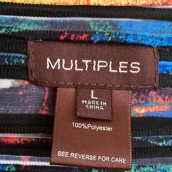 Multiples Blue and Red Blazer Lightweight Striped Design - Picture 2 of 9